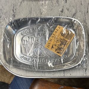 Vintage new in wrap Duratale Silver Tray with Engraving